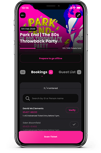 Mobile Phone Booking App to Scan Customer Tickets