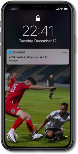 Earning 100 Points Using Mobile App to Book Ticket For Wrexham A.F.C.